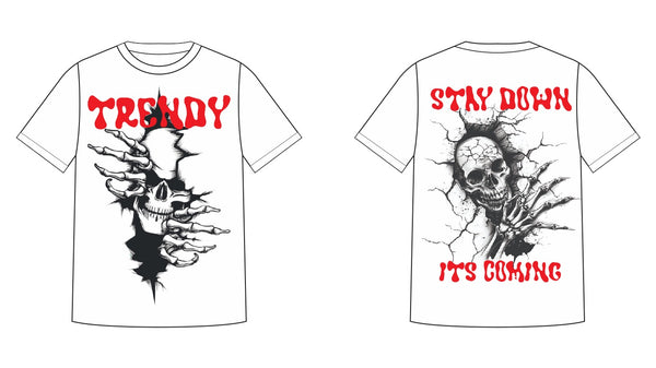 Pre Order White & Red Trendy Graphic Tee Summer ‘24