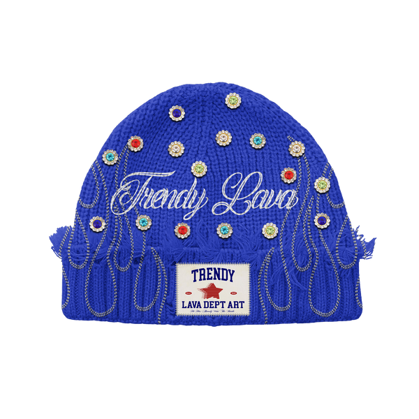 Blue Trendy Lava Beanie