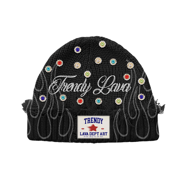 Black Trendy Lava Beanie