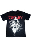 Black/Red Stay Down Trendy T-Shirt