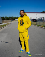 Yellow Extravagant Stacked Tracksuit